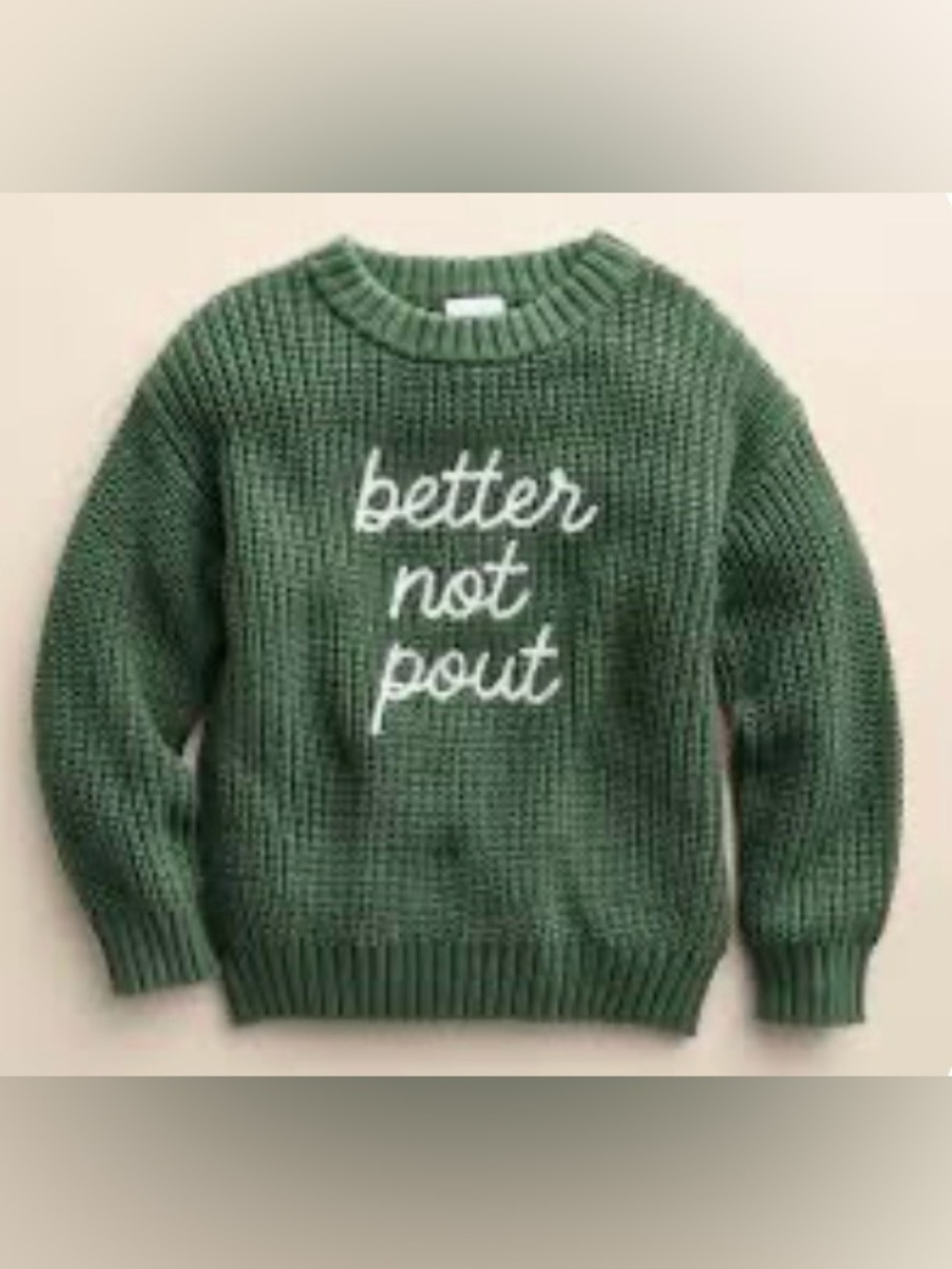 Little Co Lauren Conrad Sz 7 Cotton Better Not Pout Christmas Cozy Warm Sweater